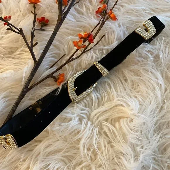 💞CACHE St.Maarten💞velvet/crystal belt
